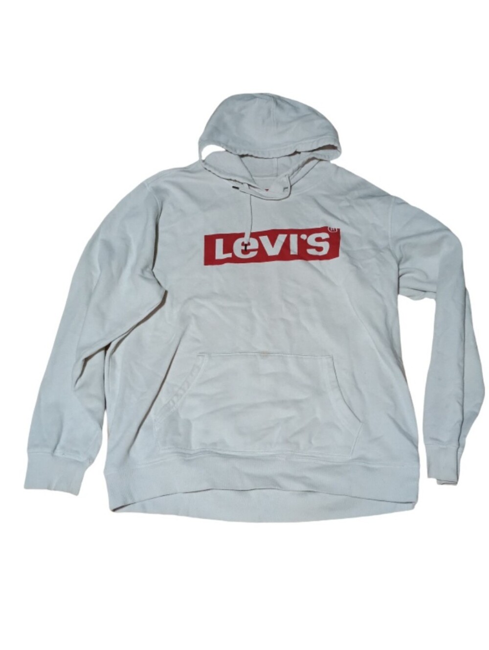 Levi's White Hoodie with Red Logo - Men's Pullover